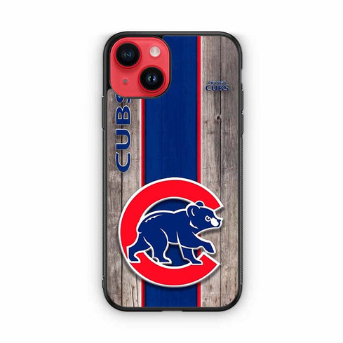 Chicago Cub Cubbie Blue and Red Wood iPhone 14 Case