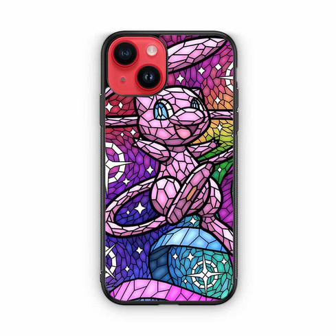 Pokemon Mew Stained Glass Pattern iPhone 14 Case