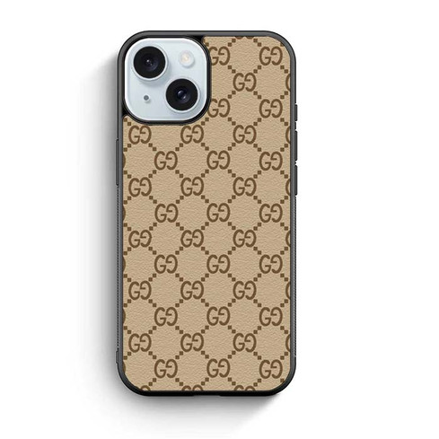 Gucci Leather Pattern iPhone 15 Case