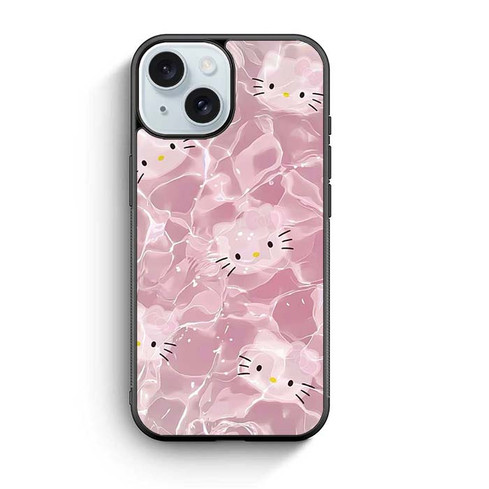 Hello Kitty Pink Marble iPhone 15 Case