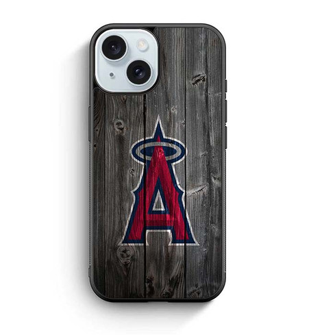 Los Angeles Angels Wooden Pattern iPhone 15 Case