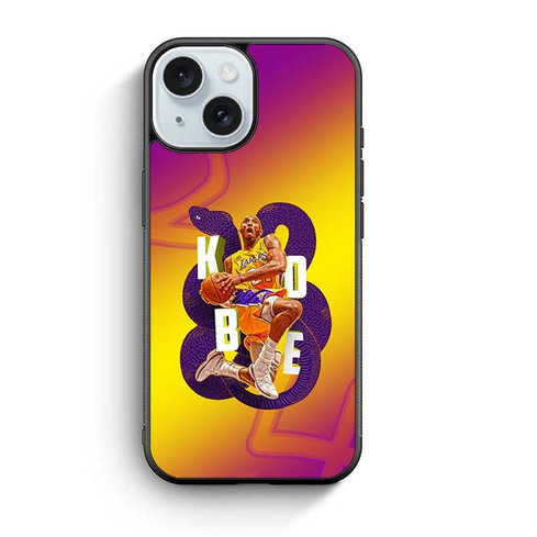 Los Angeles Lakers Kobe Bryant Black Mamba iPhone 15 Case