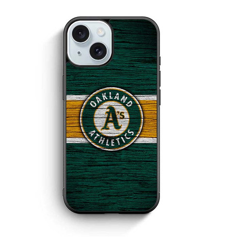 Oakland Athletics Wooden Pattern iPhone 15 Case