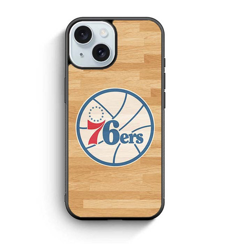 Philadelphia 76ers Wooden Pattern iPhone 15 Case