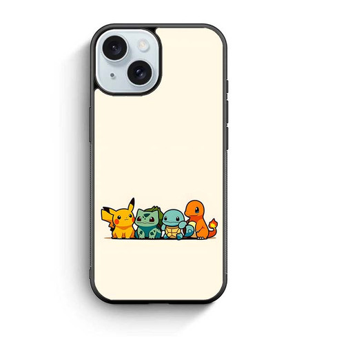 Pokemon Pikachu Bulbasaur Squirtle Charmander iPhone 15 Case