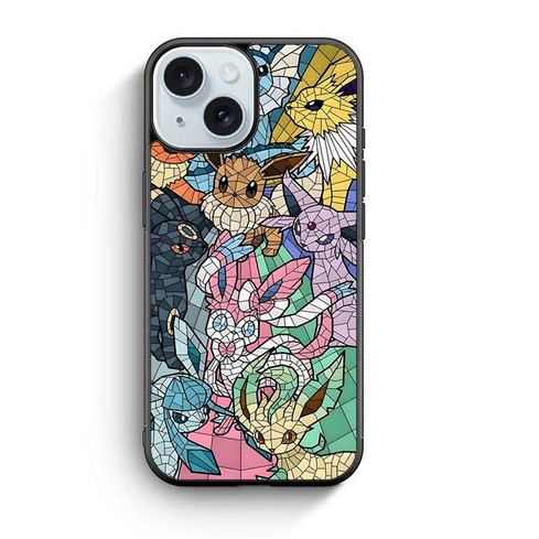 Pokemon stained glass pattern iPhone 15 Case