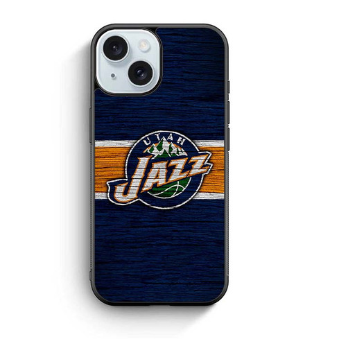 Utah Jazz Wooden Pattern iPhone 15 Case