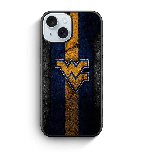 West Virginia Mountaineers Asphalt Texture iPhone 15 Case
