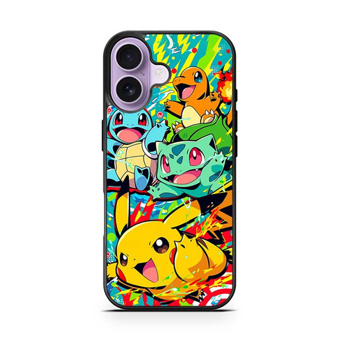 Pokemon Bulbasaur Charmander Squirtl and  Pikachu iPhone 17 Case