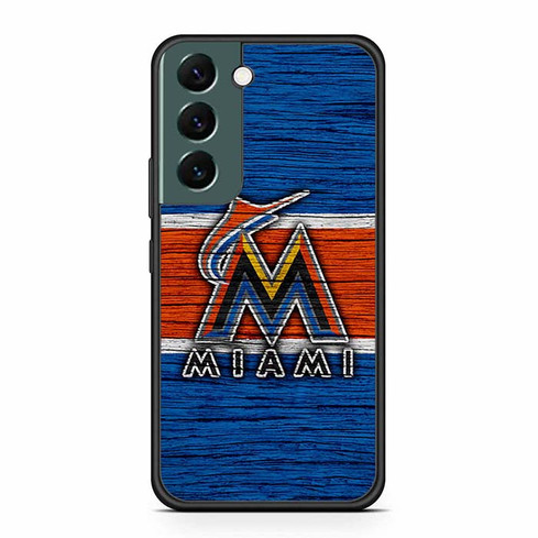 Miami Marlins Wooden Pattern Samsung Galaxy S22 Case