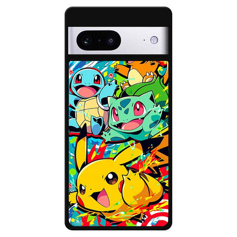 Pokemon Bulbasaur Charmander Squirtl and  Pikachu Google Pixel 7 Case