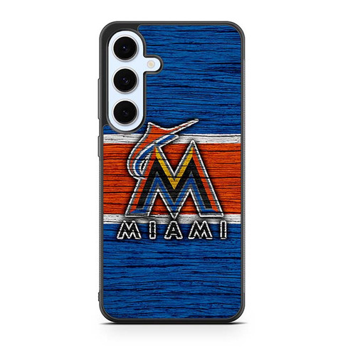 Miami Marlins Wooden Pattern Samsung Galaxy S24 Case