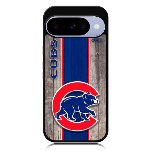 Chicago Cub Cubbie Blue and Red Wood Google Pixel 10 Case