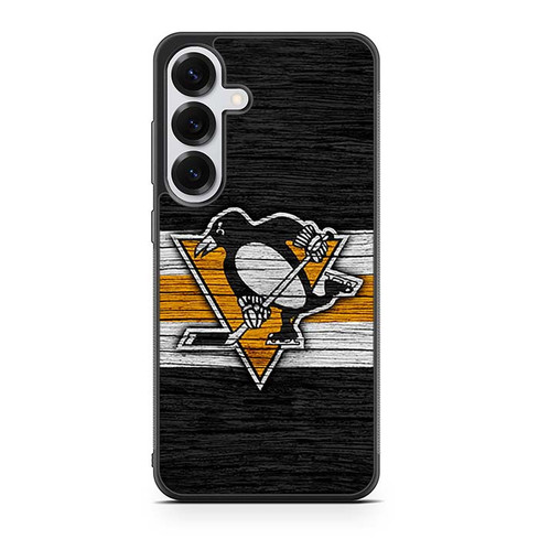 Pittsburgh Penguins Wooden Pattern Samsung Galaxy S25 Case