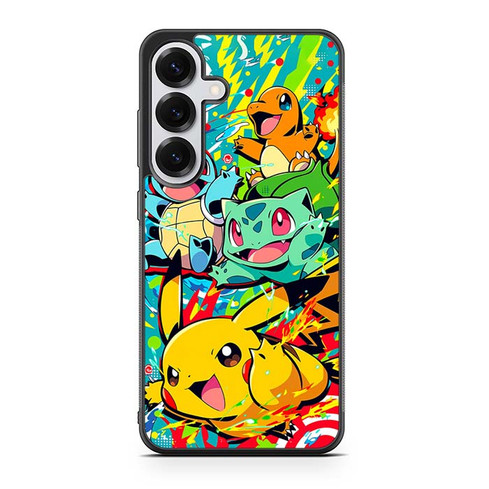 Pokemon Bulbasaur Charmander Squirtl and  Pikachu Samsung Galaxy S25 Case