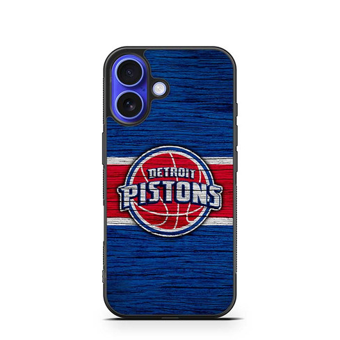 Detroit Pistons Wooden Pattern 02 iPhone 16 Case