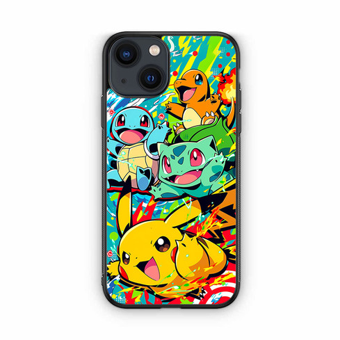 Pokemon Bulbasaur Charmander Squirtl and  Pikachu iPhone 13 Case
