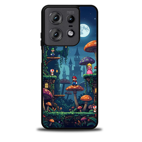 Mario Mushroom Night Castle Motorola Moto Edge Case