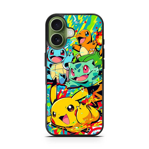 Pokemon Bulbasaur Charmander Squirtl and  Pikachu iPhone 17 Case