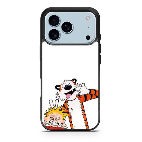 Calvin and Hobbes Making Faces iPhone 17 Pro Case