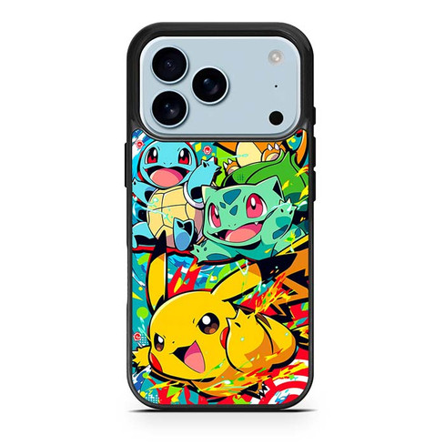 Pokemon Bulbasaur Charmander Squirtl and  Pikachu iPhone 17 Pro Case