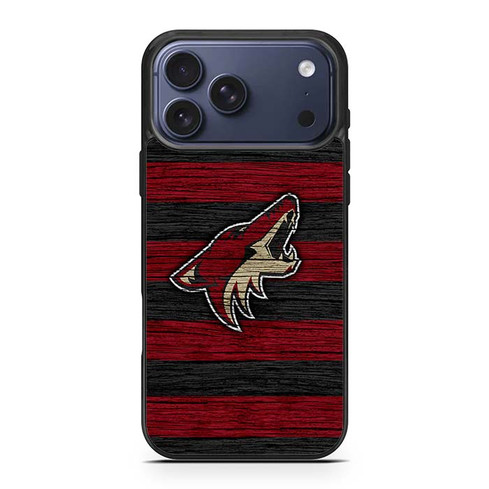 Arizona Coyotes Wooden Pattern iPhone 17 Pro Max Case