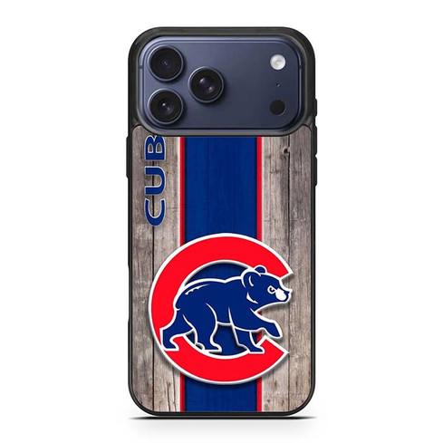 Chicago Cub Cubbie Blue and Red Wood iPhone 17 Pro Max Case