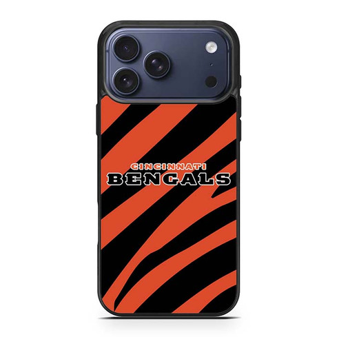Cincinnati Bengals Tiger Pattern iPhone 17 Pro Max Case