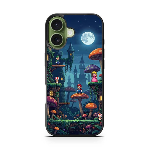 Mario Mushroom Night Castle iPhone 17 Case