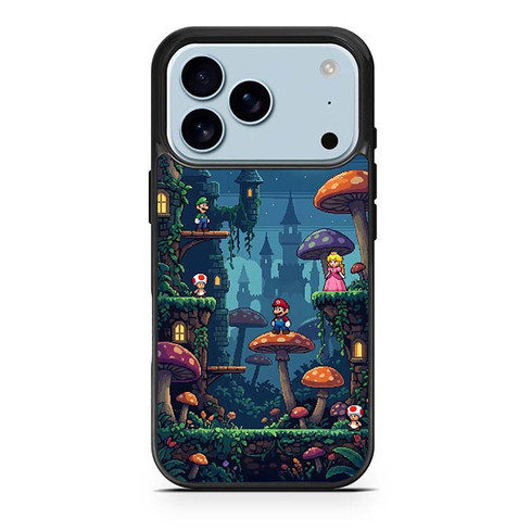 Mario Mushroom Night Castle iPhone 17 Pro Case
