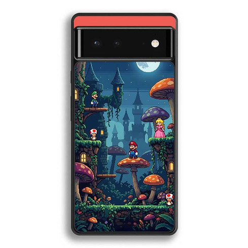 Mario Mushroom Night Castle Motorola Google Pixel 6 Case