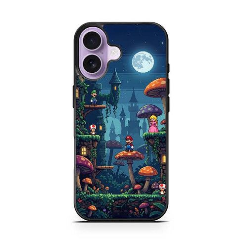 Mario Mushroom Night Castle iPhone 17 Case