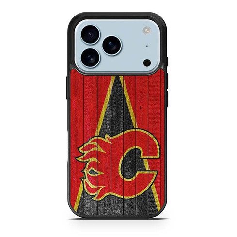 Calgary Flames Wooden Pattern iPhone 17 Pro Case