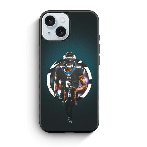 DeVonta Smith Philadelphia Eagles 02 iPhone 15 Case