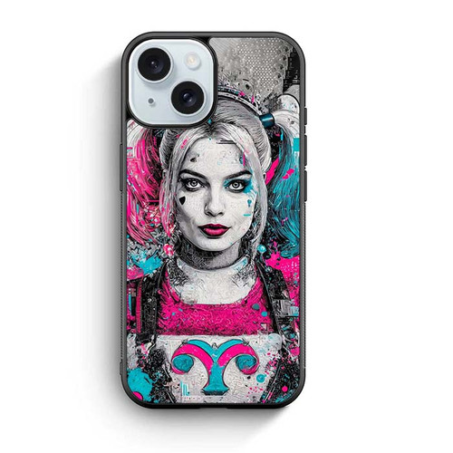 Harley Quinn Neon Mayhem Art iPhone 15 Case