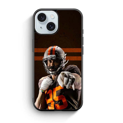 Myles Garrett Cleveland Browns 04 iPhone 15 Case