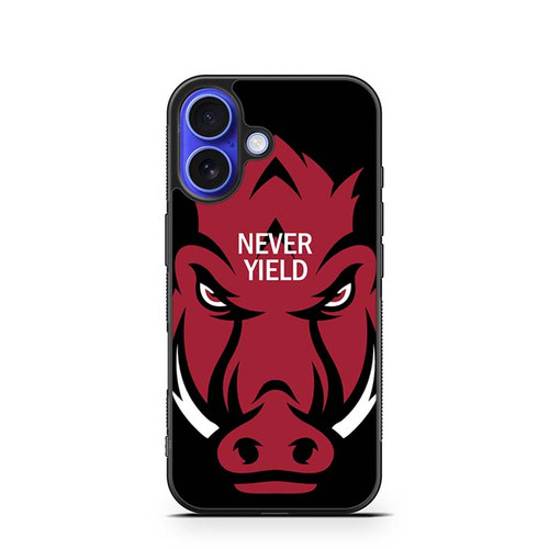 Arkansas Razorbacks Never Yield iPhone 16 Case