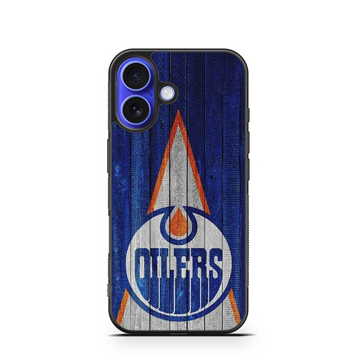 Edmonton Oilers Wooden Pattern iPhone 16 Case