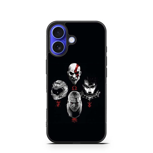 God of War Doom The Witcher Berserk iPhone 16 Case