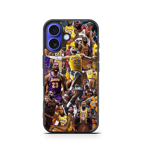 Lebron Lakers 23 Collages iPhone 16 Case