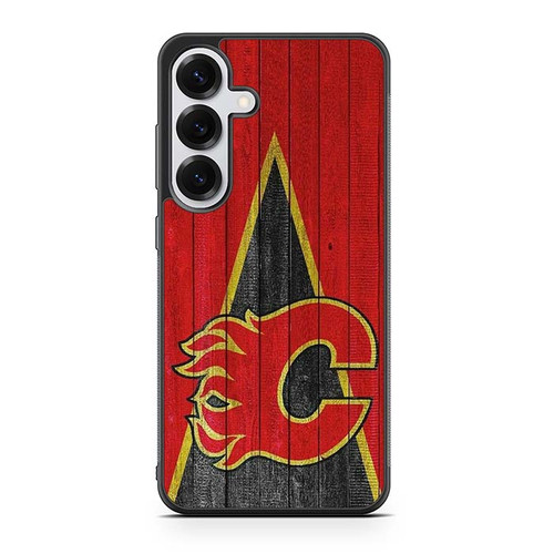 Calgary Flames Wooden Pattern Samsung Galaxy S25 Case