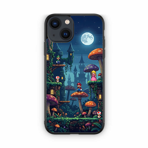 Mario Mushroom Night Castle iPhone 13 Case