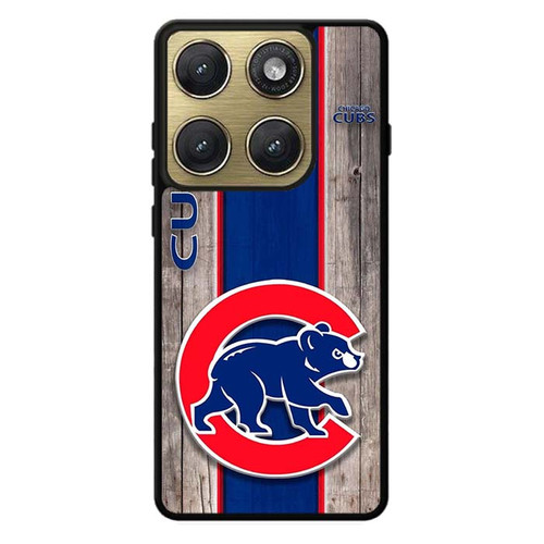 Chicago Cub Cubbie Blue and Red Wood Motorola Edge 2026 Case