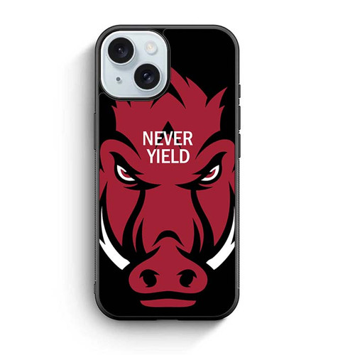 Arkansas Razorbacks Never Yield iPhone 15 Case