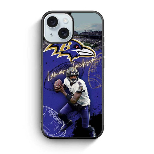 Lamar Jackson Baltimore Ravens iPhone 15 Case
