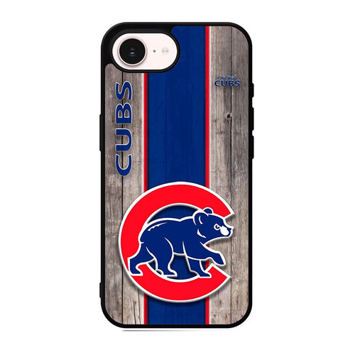 Chicago Cub Cubbie Blue and Red Wood iPhone 17e Case