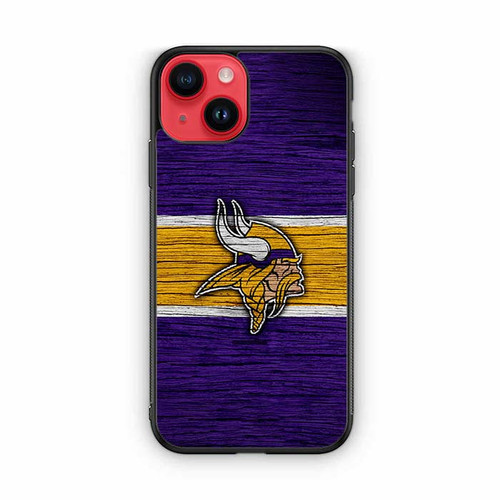 Minnesota Vikings Wooden Pattern iPhone 14 Case