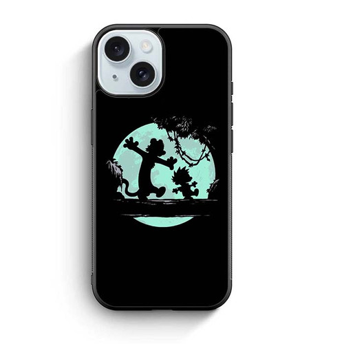 Calvin and Hobbes Play At Night iPhone 15 Case
