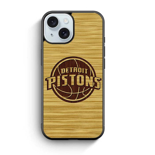 Detroit Pistons Wooden Pattern 01 iPhone 15 Case