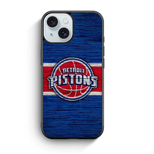 Detroit Pistons Wooden Pattern 02 iPhone 15 Case